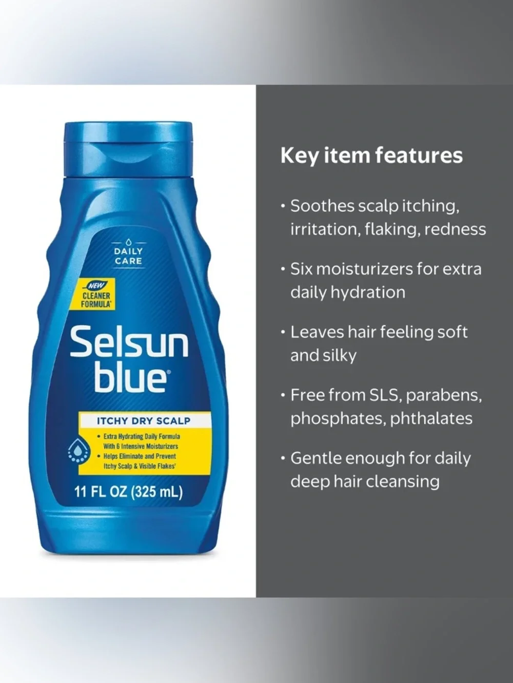 Selsun Blue Itchy Dry Scalp Antidandruff Shampoo, 11 fl. oz. NWT